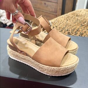 Soda Tan Espadrille Platform Sandals